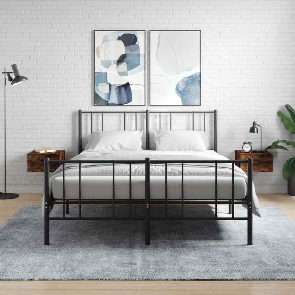 vidaXL Κομοδίνα Επιτοίχια 2 τεμ. Καπνιστή Δρυς 35x35x20cm