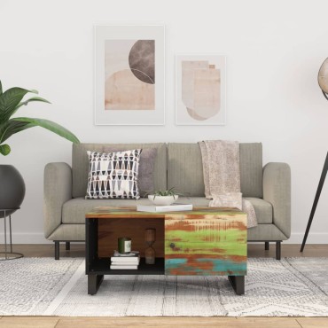 vidaXL Τραπεζάκι Σαλονιού 80x50x40cm Μασίφ Ανακυκλ. & Επεξ. Ξύλο 1 τεμ.