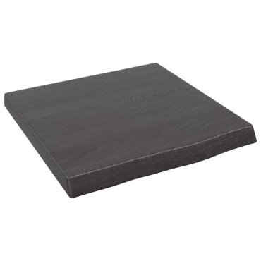 vidaXL Ράφι Τοίχου Σκούρο Καφέ 40x40x(2-4)cm Επεξ. Μασίφ Ξύλο Δρυός 1 τεμ.