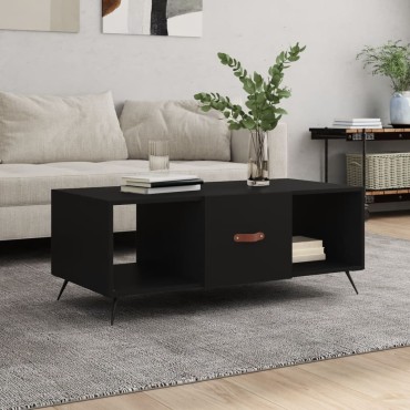 vidaXL Τραπεζάκι Σαλονιού Μαύρο 102x50x40cm από Επεξεργασμένο Ξύλο 1 τεμ.