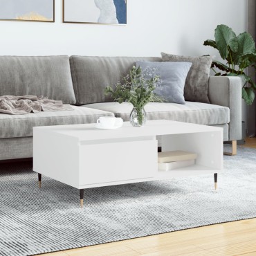 vidaXL Τραπεζάκι Σαλονιού Λευκό 90x60x35cm Επεξεργασμένο Ξύλο 1 τεμ.