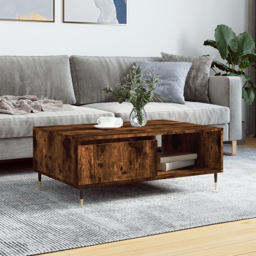 vidaXL Τραπεζάκι Σαλονιού Καπνιστή Δρυς 90x60x35cm Επεξεργασμ. Ξύλο 1 τεμ.
