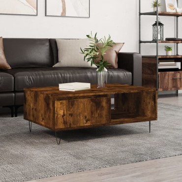 vidaXL Τραπεζάκι Σαλονιού Καπνιστή Δρυς 90x60x35cm Επεξεργασμ. Ξύλο 1 τεμ.