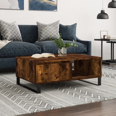 vidaXL Τραπεζάκι Σαλονιού Καπνιστή Δρυς 90x60x35cm Επεξεργασμ. Ξύλο 1 τεμ.