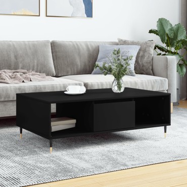 vidaXL Τραπεζάκι Σαλονιού Μαύρο 104x60x35cm από Επεξεργασμένο Ξύλο 1 τεμ.