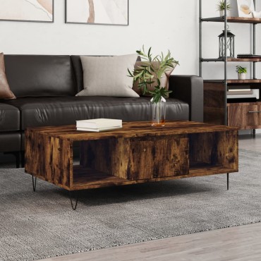 vidaXL Τραπεζάκι Σαλονιού Καπνιστή Δρυς 104x60x35cm Επεξεργ. Ξύλο 1 τεμ.
