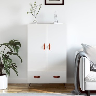vidaXL Ντουλάπα Γυαλ. Λευκό 69,5x31x115cm από Επεξεργασμένο Ξύλο 1 τεμ.