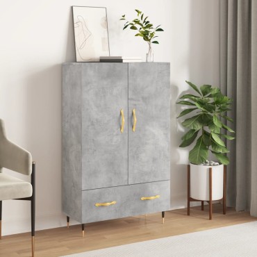 vidaXL Ντουλάπα Γκρι Σκυροδέματος 69,5x31x115cm Επεξεργ. Ξύλο 1 τεμ.