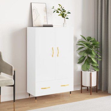vidaXL Ντουλάπα Γυαλ. Λευκό 69,5x31x115cm από Επεξεργασμένο Ξύλο 1 τεμ.