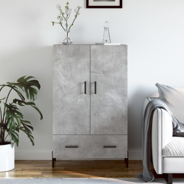 vidaXL Ντουλάπα Γκρι Σκυροδέματος 69,5x31x115cm Επεξεργ. Ξύλο 1 τεμ.