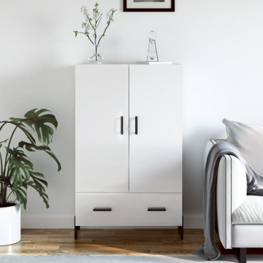 vidaXL Ντουλάπα Γυαλ. Λευκό 69,5x31x115cm από Επεξεργασμένο Ξύλο 1 τεμ.