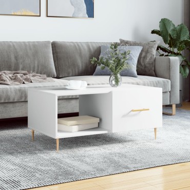 vidaXL Τραπεζάκι Σαλονιού Λευκό 90x50x40cm Επεξεργασμένο Ξύλο 1 τεμ.