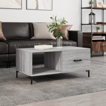 vidaXL Τραπεζάκι Σαλονιού Γκρι Sonoma 90x50x40cm Επεξεργασμένο Ξύλο 1 τεμ.
