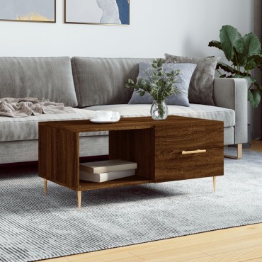 vidaXL Τραπεζάκι Σαλονιού Καφέ Δρυς 90x50x40cm Επεξεργασμένο Ξύλο 1 τεμ.