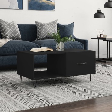 vidaXL Τραπεζάκι Σαλονιού Μαύρο 90x50x40cm Επεξεργασμένο Ξύλο 1 τεμ.