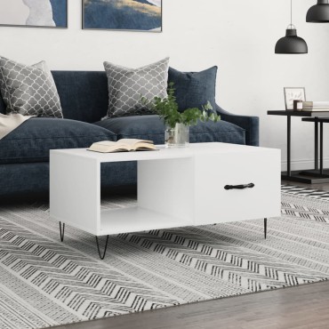 vidaXL Τραπεζάκι Σαλονιού Λευκό 90x50x40cm Επεξεργασμένο Ξύλο 1 τεμ.