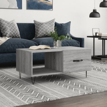 vidaXL Τραπεζάκι Σαλονιού Γκρι Sonoma 90x50x40cm Επεξεργασμένο Ξύλο 1 τεμ.