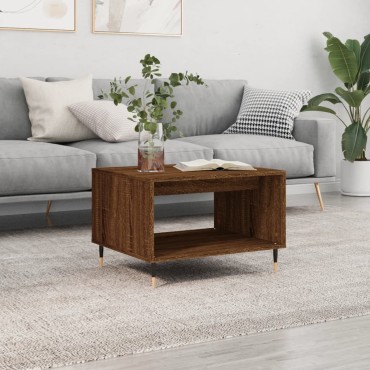 vidaXL Τραπεζάκι Σαλονιού Καφέ Δρυς 60x50x40cm από Επεξεργ. Ξύλο 1 τεμ.