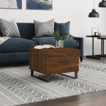 vidaXL Τραπεζάκι Σαλονιού Καφέ Δρυς 50x50x40cm Επεξεργασμένο Ξύλο 1 τεμ.