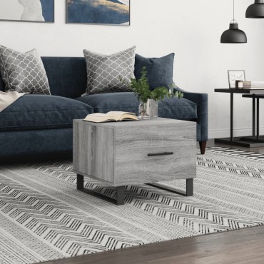 vidaXL Τραπεζάκι Σαλονιού Γκρι Sonoma 50x50x40cm Επεξεργασμένο Ξύλο 1 τεμ.
