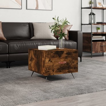 vidaXL Τραπεζάκι Σαλονιού Καπνιστή Δρυς 50x50x40cm Επεξεργασμ. Ξύλο 1 τεμ.