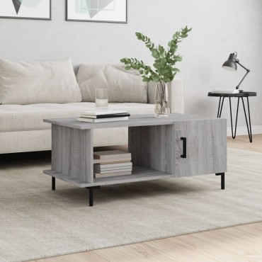 vidaXL Τραπεζάκι Σαλονιού Γκρι Sonoma 90x50x40cm Επεξεργασμένο Ξύλο 1 τεμ.