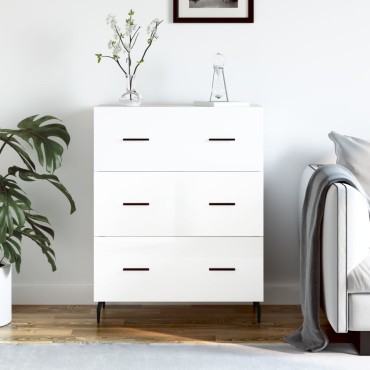 vidaXL Ντουλάπι Γυαλιστερό Λευκό 69,5x34x90cm Επεξεργασμένο Ξύλο 1 τεμ.