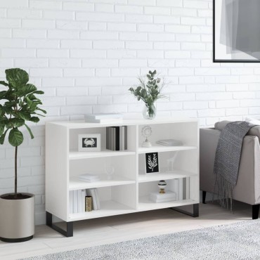 vidaXL Ραφιέρα Γυαλιστερή Λευκή 103,5x35x70cm από Επεξεργ. Ξύλο 1 τεμ.