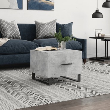 vidaXL Τραπεζάκι Σαλονιού Γκρι Σκυροδ. 50x50x40cm Επεξεργ. Ξύλο 1 τεμ.