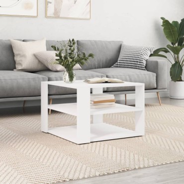 vidaXL Τραπεζάκι Σαλονιού Λευκό 59,5x59,5x40cm από Επεξεργ. Ξύλο 1 τεμ.