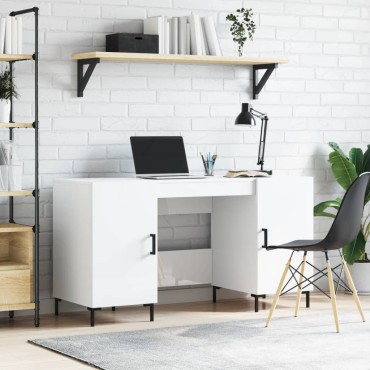 vidaXL Γραφείο Γυαλιστερό Λευκό 140x50x75cm Επεξεργασμένο Ξύλο 1 τεμ.