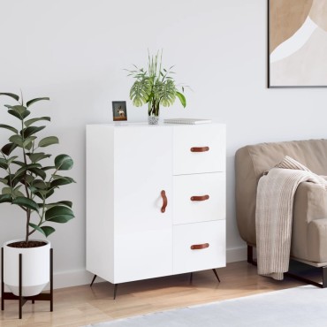 vidaXL Ντουλάπι Γυαλιστερό Λευκό 69,5x34x90cm Επεξεργασμένο Ξύλο 1 τεμ.