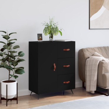 vidaXL Συρταριέρα Μαύρη 69,5x34x90cm από Επεξεργασμένο Ξύλο 1 τεμ.