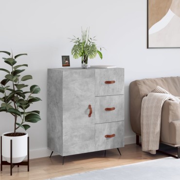 vidaXL Ντουλάπι Γκρι Σκυροδέματος 69,5x34x90cm Επεξεργασμένο Ξύλο 1 τεμ.