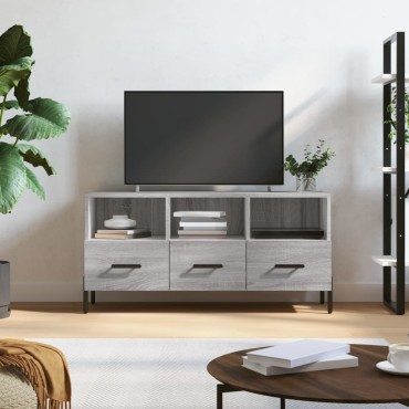 vidaXL Έπιπλο Τηλεόρασης Γκρι Sonoma 102x36x50cm Επεξεργ. Ξύλο