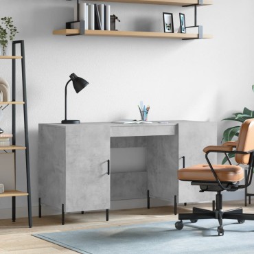 vidaXL Γραφείο Γκρι Σκυροδέματος 140x50x75cm από Επεξεργ. Ξύλο 1 τεμ.
