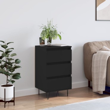 vidaXL Συρταριέρα Μαύρη 40x35x70cm από Επεξεργασμένο Ξύλο 1 τεμ.