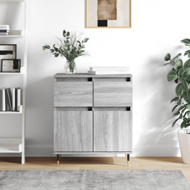 vidaXL Ντουλάπι Γκρι Sonoma 60x35x70cm από Επεξεργασμένο Ξύλο 1 τεμ.