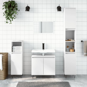 vidaXL Ντουλάπι Μπάνιου Λευκό 58x33x60cm από Επεξεργασμένο Ξύλο