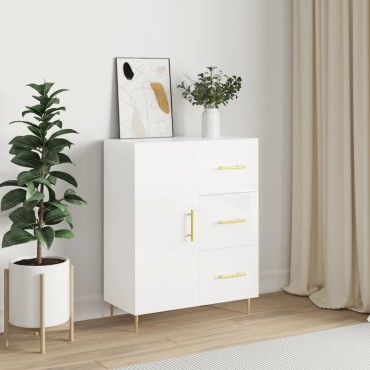 vidaXL Ντουλάπι Γυαλιστερό Λευκό 69,5x34x90cm Επεξεργασμένο Ξύλο 1 τεμ.
