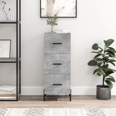 vidaXL Ντουλάπι Γκρι Σκυροδέματος 34,5x34x90cm Επεξεργασμένο Ξύλο 1 τεμ.