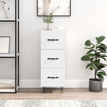 vidaXL Ντουλάπι Γυαλιστερό Λευκό 34,5x34x90cm Επεξεργασμένο Ξύλο 1 τεμ.