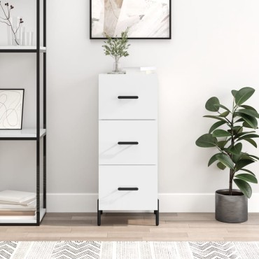 vidaXL Ντουλάπι Γυαλιστερό Λευκό 34,5x34x90cm Επεξεργασμένο Ξύλο 1 τεμ.