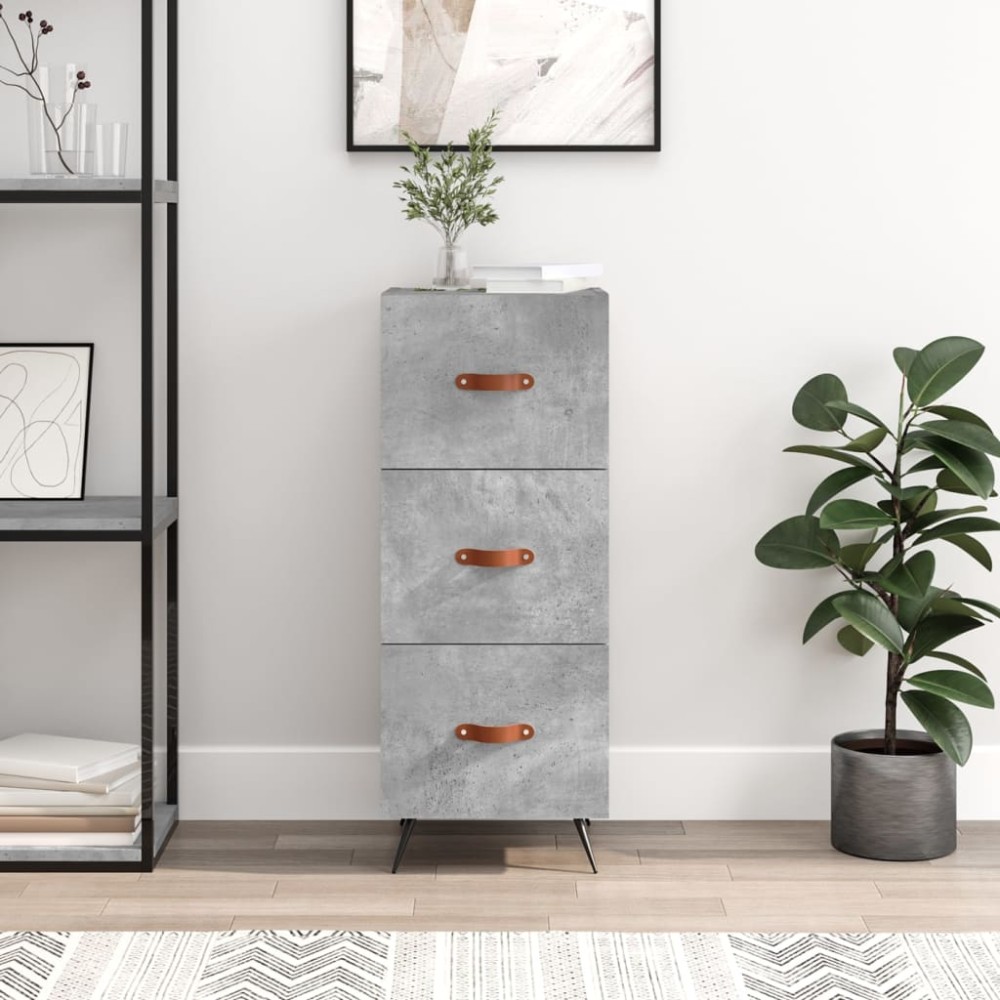 vidaXL Ντουλάπι Γκρι Σκυροδέματος 34,5x34x90cm Επεξεργασμένο Ξύλο 1 τεμ.