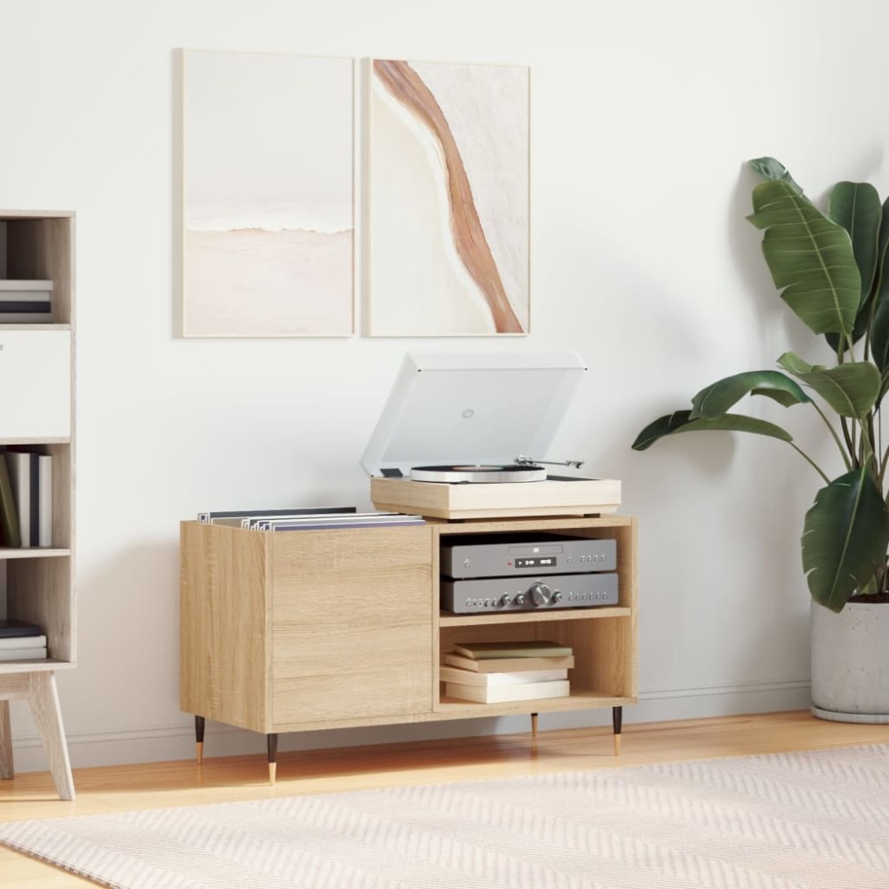 vidaXL Δισκοθήκη Sonoma Δρυς 85x38x48cm από Επεξεργασμένο Ξύλο