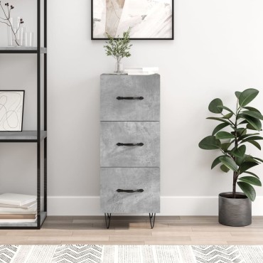 vidaXL Ντουλάπι Γκρι Σκυροδέματος 34,5x34x90cm Επεξεργασμένο Ξύλο 1 τεμ.