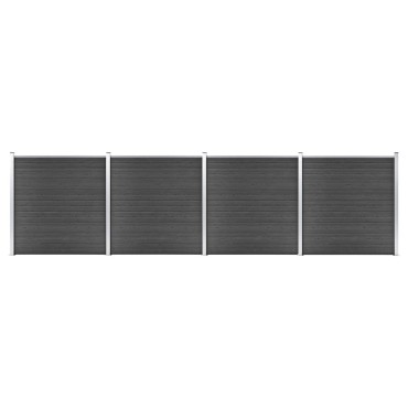 vidaXL Σετ Πάνελ Περίφραξης Μαύρο 699x186cm από WPC