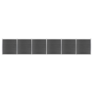 vidaXL Σετ Πάνελ Περίφραξης Μαύρο 1045x186cm από WPC