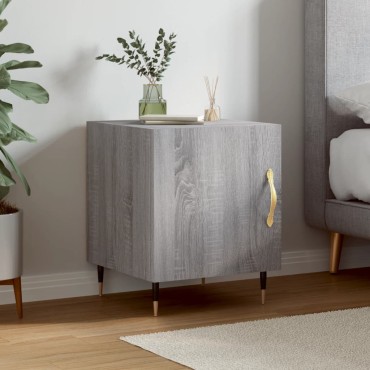 vidaXL Κομοδίνο Γκρι Sonoma 40x40x50cm από Επεξεργασμένο Ξύλο 1 τεμ.
