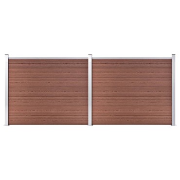 vidaXL Σετ Πάνελ Περίφραξης Καφέ 353x146cm από WPC